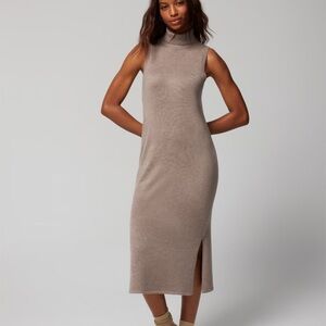 Soma Turtleneck Sweater Midi Dress XXL Beige Camel Luxuriously Soft NEW!
